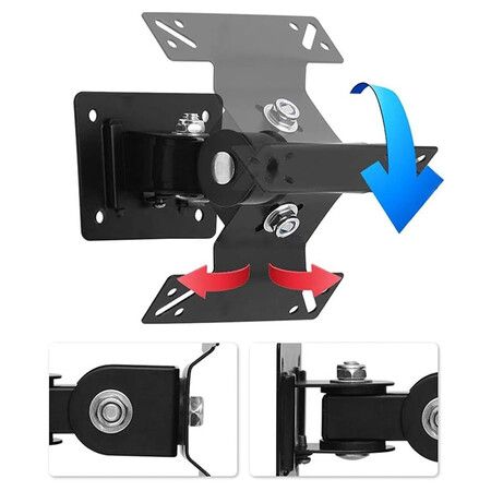 TV Wall Mounting Set, TV Bracket Plane 360 Degree Rotation Wall Stand Monitor Bracket For 14 to 27 Inch LCD LED TV Load Bearing 10KG