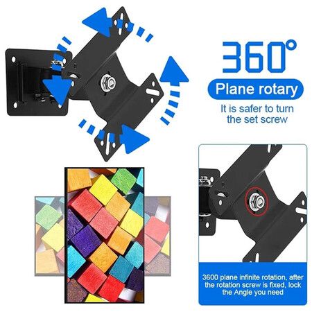 TV Wall Mounting Set, TV Bracket Plane 360 Degree Rotation Wall Stand Monitor Bracket For 14 to 27 Inch LCD LED TV Load Bearing 10KG