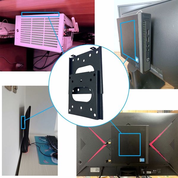 Computer Wall Mout Mini PC VESA Mount TV Monitor Brackets Easy Desk Compatible