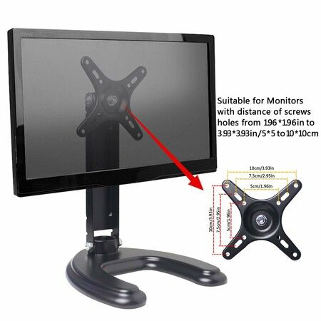 U Shape 10 to 27 inch 180 Degree LCD Monitor Stand Mount Folding VESA Monitor Stand All Metal Body With VESA Hole 75x75mm 100x100mm