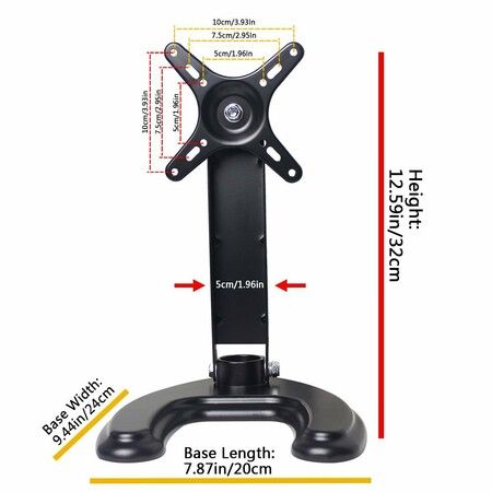 U Shape 10 to 27 inch 180 Degree LCD Monitor Stand Mount Folding VESA Monitor Stand All Metal Body With VESA Hole 75x75mm 100x100mm