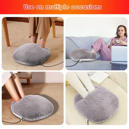 Electrical Heated Feet Warmer Plush Foot Warmer Reverse Slip Bottom Suitable for Bedroom Living Room Office