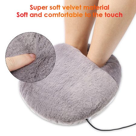 Electrical Heated Feet Warmer Plush Foot Warmer Reverse Slip Bottom Suitable for Bedroom Living Room Office