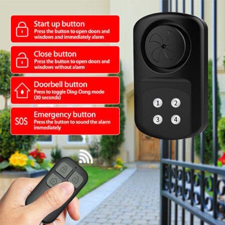 House Alarm  Remote Keypad, Waterproof IP67,Inground Pool Safety Alarm,Gate Alarm Sensor, 140 dB Super Loud, Prying Door Alarm,Entrance Alert