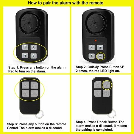 House Alarm  Remote Keypad, Waterproof IP67,Inground Pool Safety Alarm,Gate Alarm Sensor, 140 dB Super Loud, Prying Door Alarm,Entrance Alert