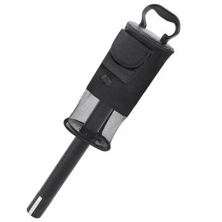 Golf Ball Retriever,Portable Shag Bag Golf Ball Pick Up with Removable Plastic Tube,Pocket Shagger Storage Color Black