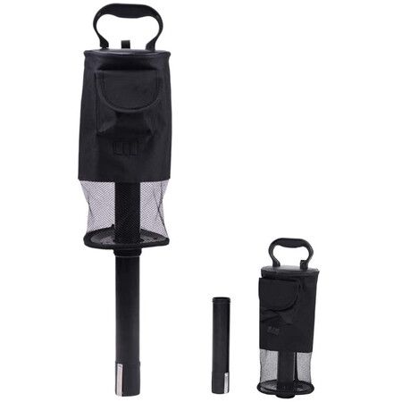 Golf Ball Retriever,Portable Shag Bag Golf Ball Pick Up with Removable Plastic Tube,Pocket Shagger Storage Color Black