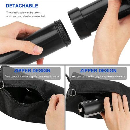 Golf Ball Retriever,Portable Shag Bag Golf Ball Pick Up with Removable Plastic Tube,Pocket Shagger Storage Color Black