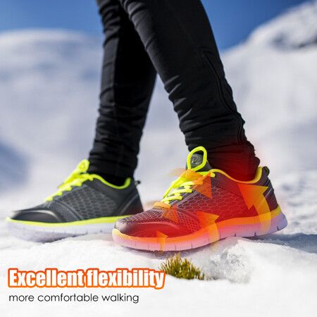 Electric Heated Shoe Insoles USB Rechargeable Feet Warmer Winter Outdoor Remote Control Heating Insoles Foot Warming Shoes Pad Size S