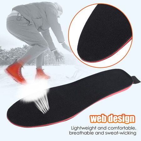 Electric Heated Shoe Insoles USB Rechargeable Feet Warmer Winter Outdoor Remote Control Heating Insoles Foot Warming Shoes Pad Size S