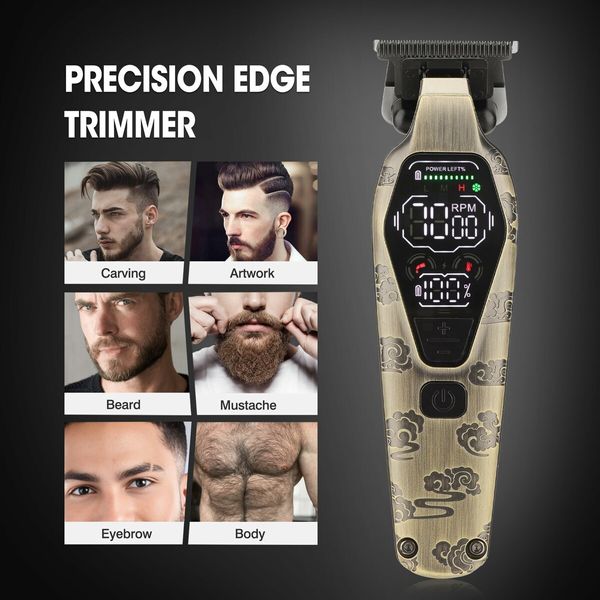 Hair Clippers and Grooming Kit for Men, Cordless, Rechargeable Hair Cutting Set with T-Blade and LED Display