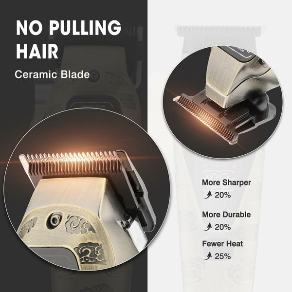 Hair Clippers and Grooming Kit for Men, Cordless, Rechargeable Hair Cutting Set with T-Blade and LED Display