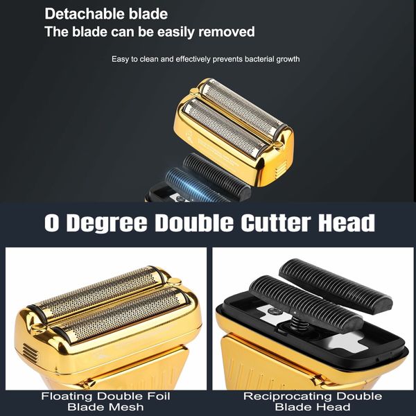 Professional Hair Clippers for Men, Barber Clippers and Trimmer Set with Cordless Electric Razor and LCD Display(Gold)