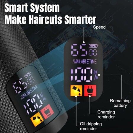 Professional Hair Clippers for Men, Barber Clippers and Trimmer Set with Cordless Electric Razor and LCD Display(Black)