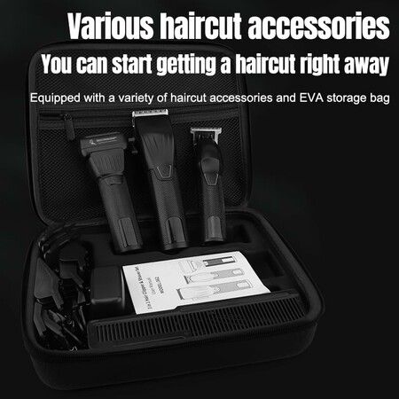 Professional Hair Clippers for Men, Barber Clippers and Trimmer Set with Cordless Electric Razor and LCD Display(Black)