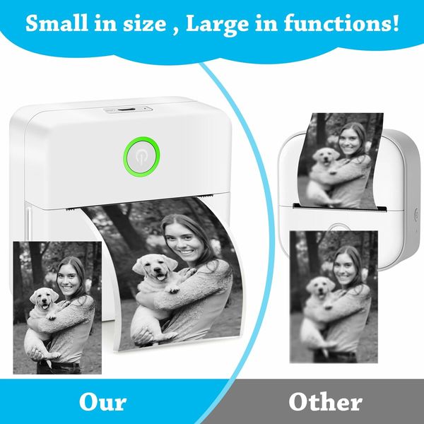 Thermal Mini Printer – Portable Bluetooth Pocket Sticker Maker, Inkless Machine for Notes, Photos, Journals Compatible with Android iOS