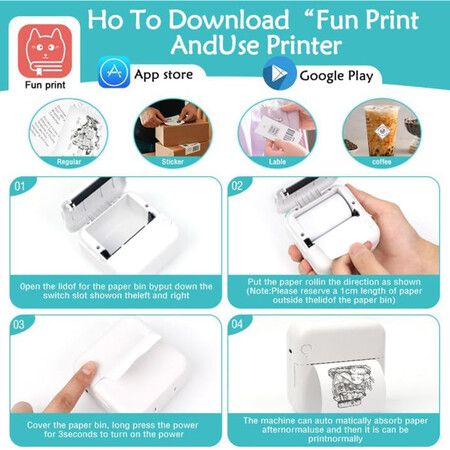 Portable Mini Pocket Printer for iPhone, Smart Inkless Thermal Printer with Bluetooth for Notes, Photos, Stickers, Labels, Receipts (Green)