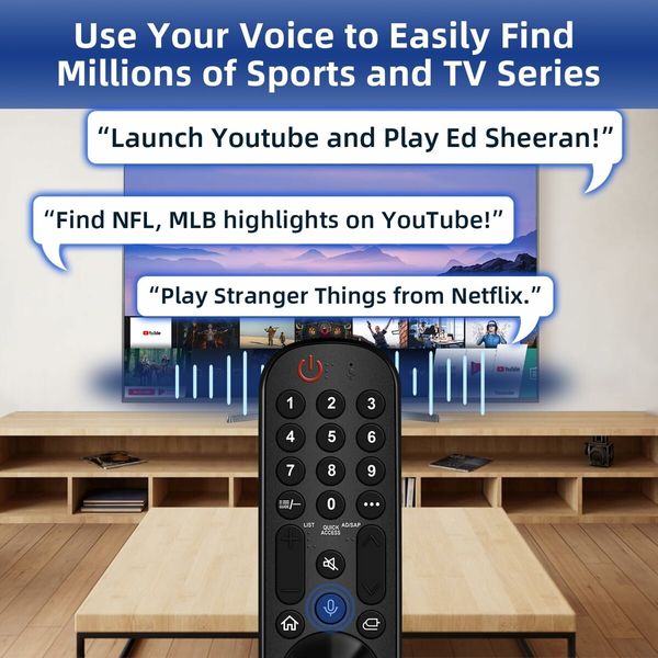 LG TV Remote Replacement for All LG Smart TVs, for LG Magic Remote Control MR22GA/GN with Voice and Pointer Function