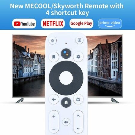 Replacement Remote Control with Voice Mic Compatible for MECOOL KM2 KD5 Skyworth 4K Android TV Box（Remote Only）