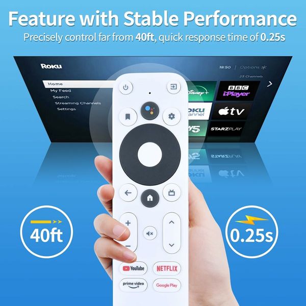 Replacement Remote Control with Voice Mic Compatible for MECOOL KM2 KD5 Skyworth 4K Android TV Box（Remote Only）