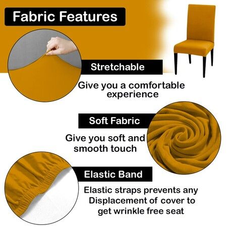 Dining Chair Cover Stretchable Slipcover Seat Protector Removable For Home Hotel Dining Table Chairs Color Yellow