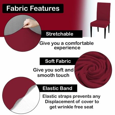 Dining Chair Cover Stretchable Slipcover Seat Protector Removable For Home Hotel Dining Table Chairs Color Red