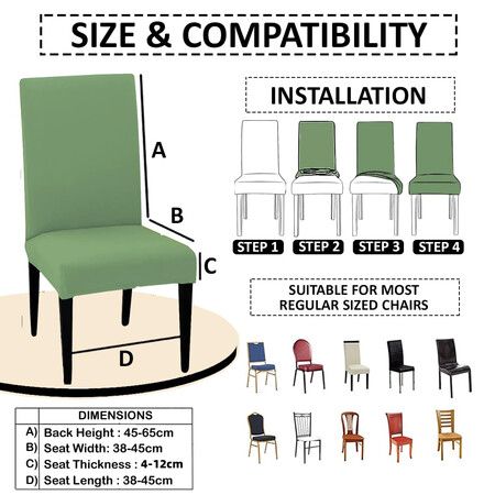 Dining Chair Cover Stretchable Slipcover Seat Protector Removable For Home Hotel Dining Table Chairs Color Green