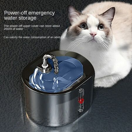 Cat Filter Water Fountain Stainless Steel Pet Fountain 2.5L Dispenser USB Powered For Cats Pets Dogs