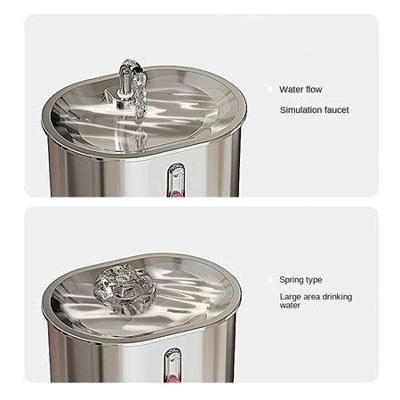 Cat Filter Water Fountain Stainless Steel Pet Fountain 2.5L Dispenser USB Powered For Cats Pets Dogs