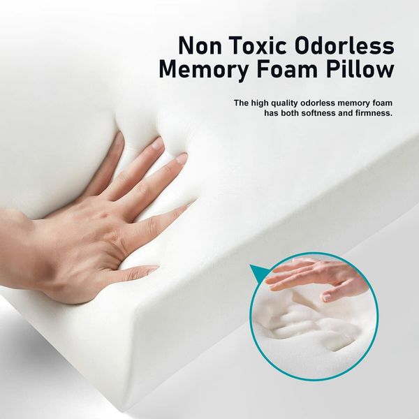 Cervical Memory Foam Pillow,Double Layer Butterfly Shaped air Cotton Cervical Pillow Contoured Support Pillow for Side Sleepers (Ice Silk)