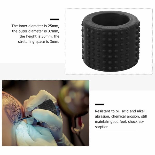 Tattoo Grip Tape Silicone Tattoo Grip Pen Cover Wrap Holder Black Cohesive Bandage Tape Handle Grip Tube for Tattoo Machine Grip Accessories 25mm