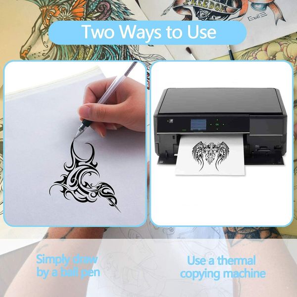 Tattoo Transfer Paper, 100 PCS Tattoo Stencil Paper, 4 Layers 8.5 inch x 11 inch A4 Size Tattoo Thermal Stencil Paper