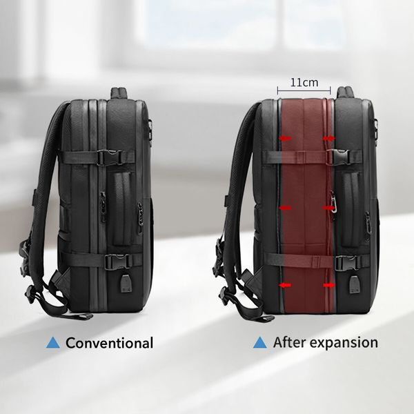 Vacuum Travel Backpack Carryon Luggage Compression Bag Rucksack Men Laptop Vac Pack Work Business Expandable USB Charging Port