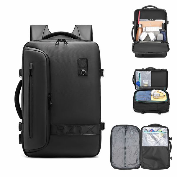 Vacuum Travel Backpack Carryon Luggage Compression Bag Rucksack Men Laptop Vac Pack Work Business Expandable USB Charging Port