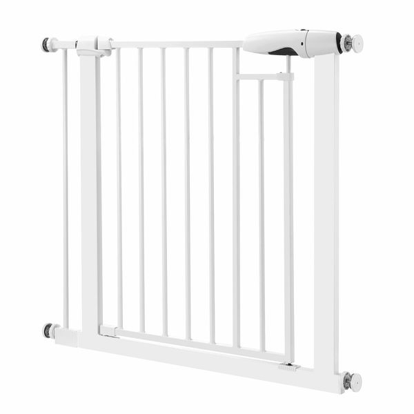 Pet Dog Safety Gate Adjustable Fence Cat Stairs Doorway Enclosure Safe Guard Security Barrier 76 to 90cm with 7cm Extension