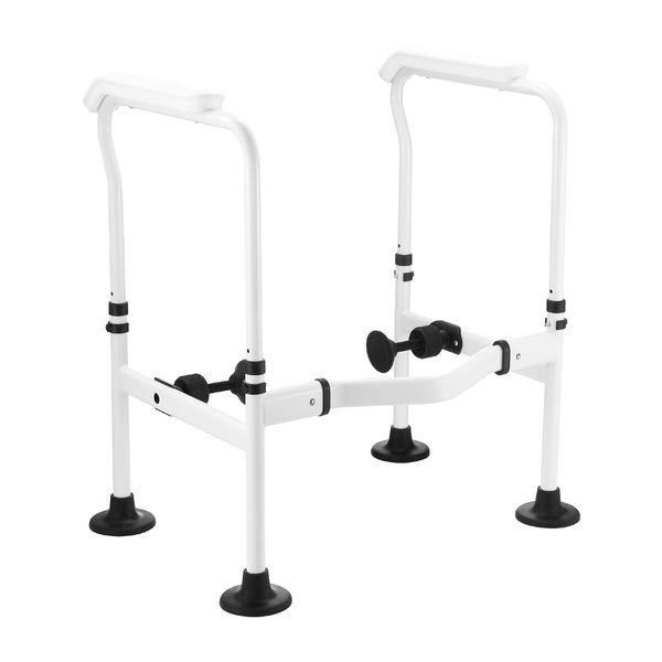 Toilet Safety Rail Bathroom Handrail Stand Alone Surround Support Frame Medical Aid Elderly Disabled Adjustable Grab Bar