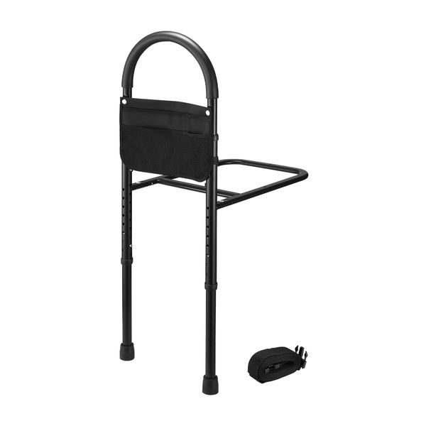 Bed Safety Rail Bedside Mobility Aid Support Guard Medical Assist Handle Grab Bar for Elderly Handicap with Strap Bag