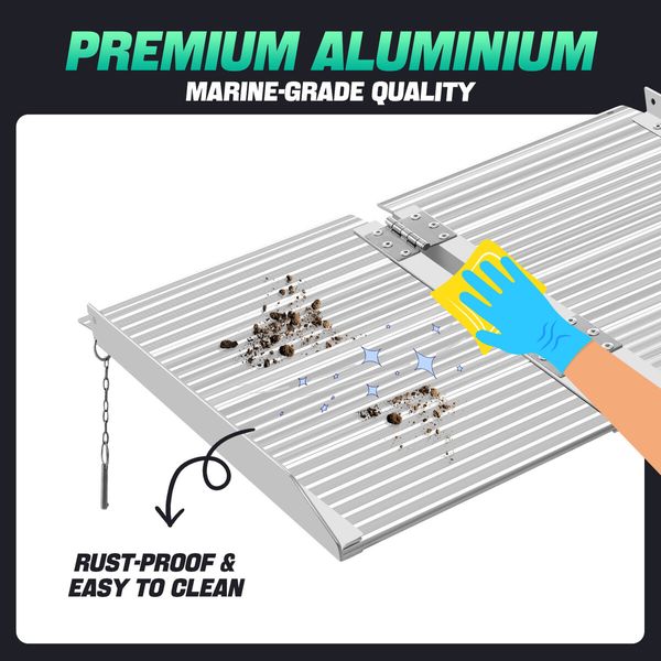 Wheelchair Ramp Steps Stairs Folding Portable Threshold Mobility Aid Handicap 270kg Aluminium Loading Access 61x73.5cm