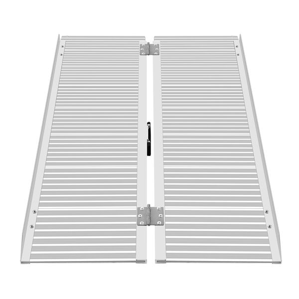 Folding Wheelchair Ramp Steps Stairs 122.5x73.5cm Portable Threshold Mobility Aid Handicap Aluminium Loading Access 270kg