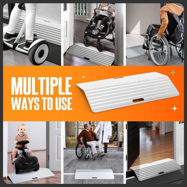 Folding Threshold Ramp Door Mobility Disability Access 300kg Wheelchair Walker Scooter Entry Aluminium Loading Home Portable