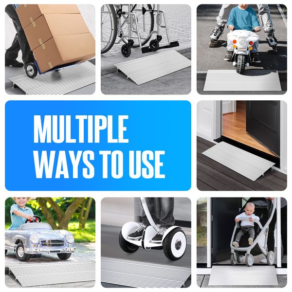 Threshold Ramp 5cm Rise Door Entry Mobility Disability Access 360kg Wheelchair Walker Scooter Aluminium Loading Home Portable