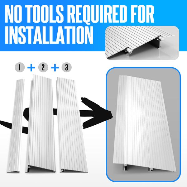 Threshold Ramp 5cm Rise Door Entry Mobility Disability Access 360kg Wheelchair Walker Scooter Aluminium Loading Home Portable