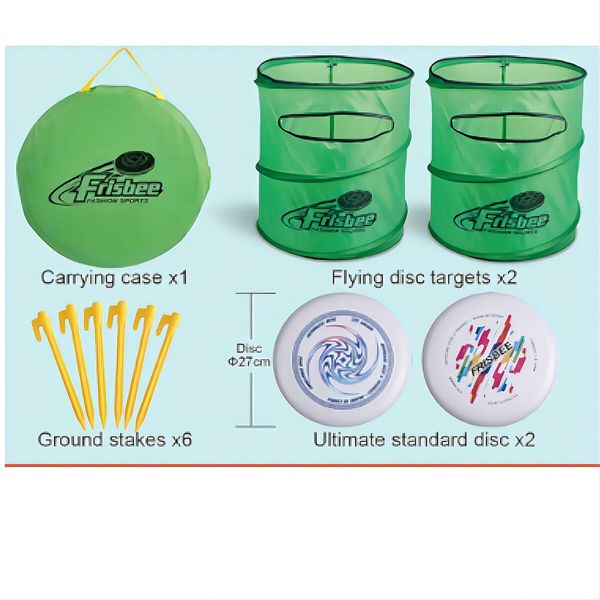 Frisbee Toss Outdoor Lawn Game Set Family Game Fun Activity Kids Toy