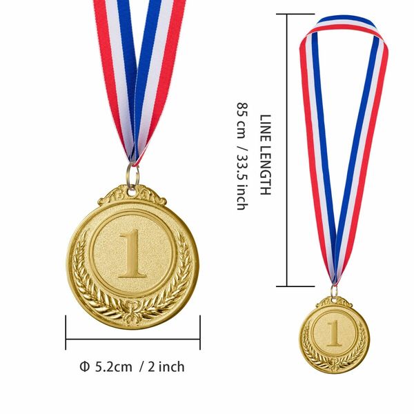 Gold Silver Bronze Award Medals-Winner Medals Gold Silver Bronze Prizes for Competitions,Party,Olympic Style,2 Inches,12 Pieces