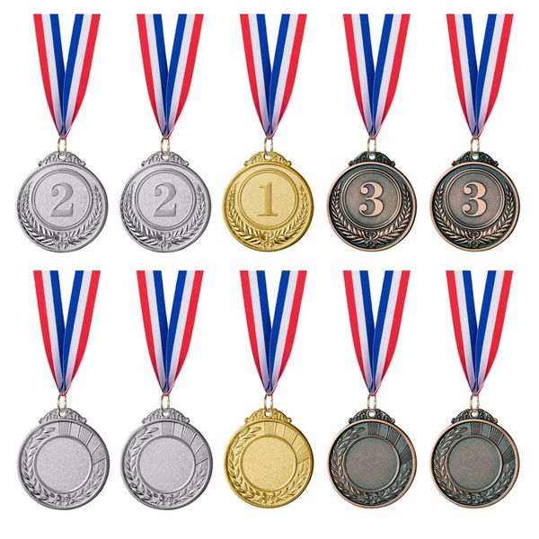 Gold Silver Bronze Award Medals-Winner Medals Gold Silver Bronze Prizes for Competitions,Party,Olympic Style,2 Inches,12 Pieces