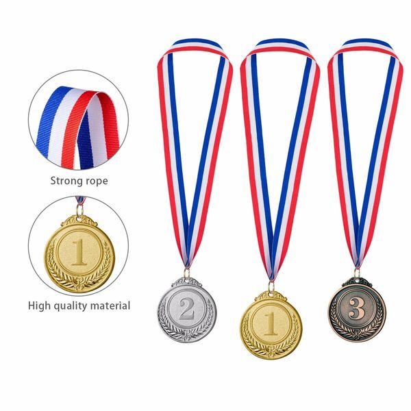 Gold Silver Bronze Award Medals-Winner Medals Gold Silver Bronze Prizes for Competitions,Party,Olympic Style,2 Inches,12 Pieces