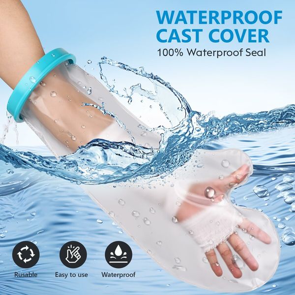 Waterproof Cast Covers for Shower Arm,Reusable Arm Cast Cover Protector for Shower Bath for Wound Arm,Hands,Wrists,Elbow,Finger