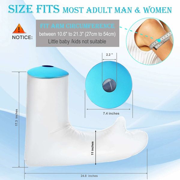 Cast Covers for Shower Arm Waterproof Long full Protector Cover Soft Comfortable Watertight Seal to Keep Wounds Dry Bath Bandage Broken Hand,Wrist,Finger,Elbow Reusable Durable