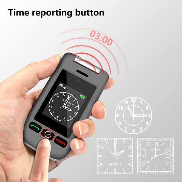 4G VoLTE Big Button Mobile Phone Flip Dual-Screen USB-C Charging Elderly SOS Alarm 1800mAh Battery Torch FM Radio