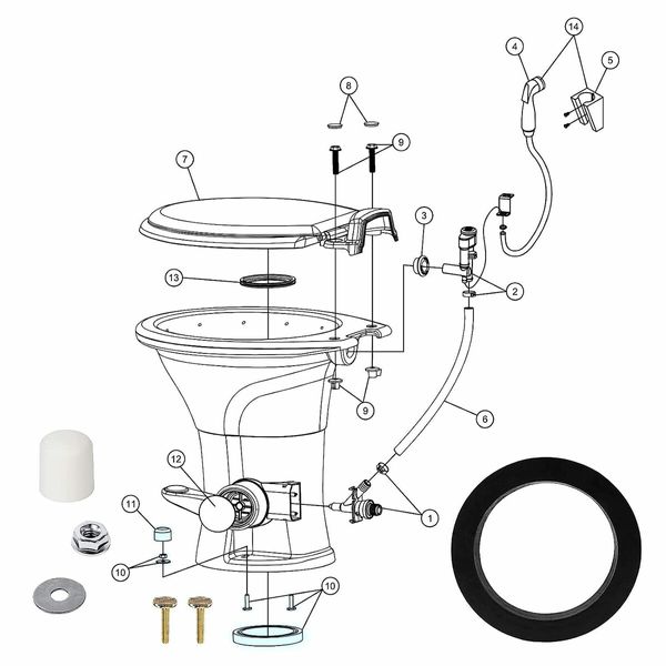 385311652 RV Toilet Seal, Toilet Base Seal Kit for Dometic 300, 310, 301 Toilet